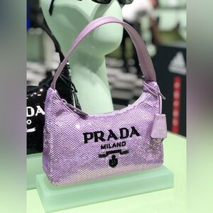 NWT Prada Re-Edition Sequin 2000 Mini Shoulder Bag Purse Clutch